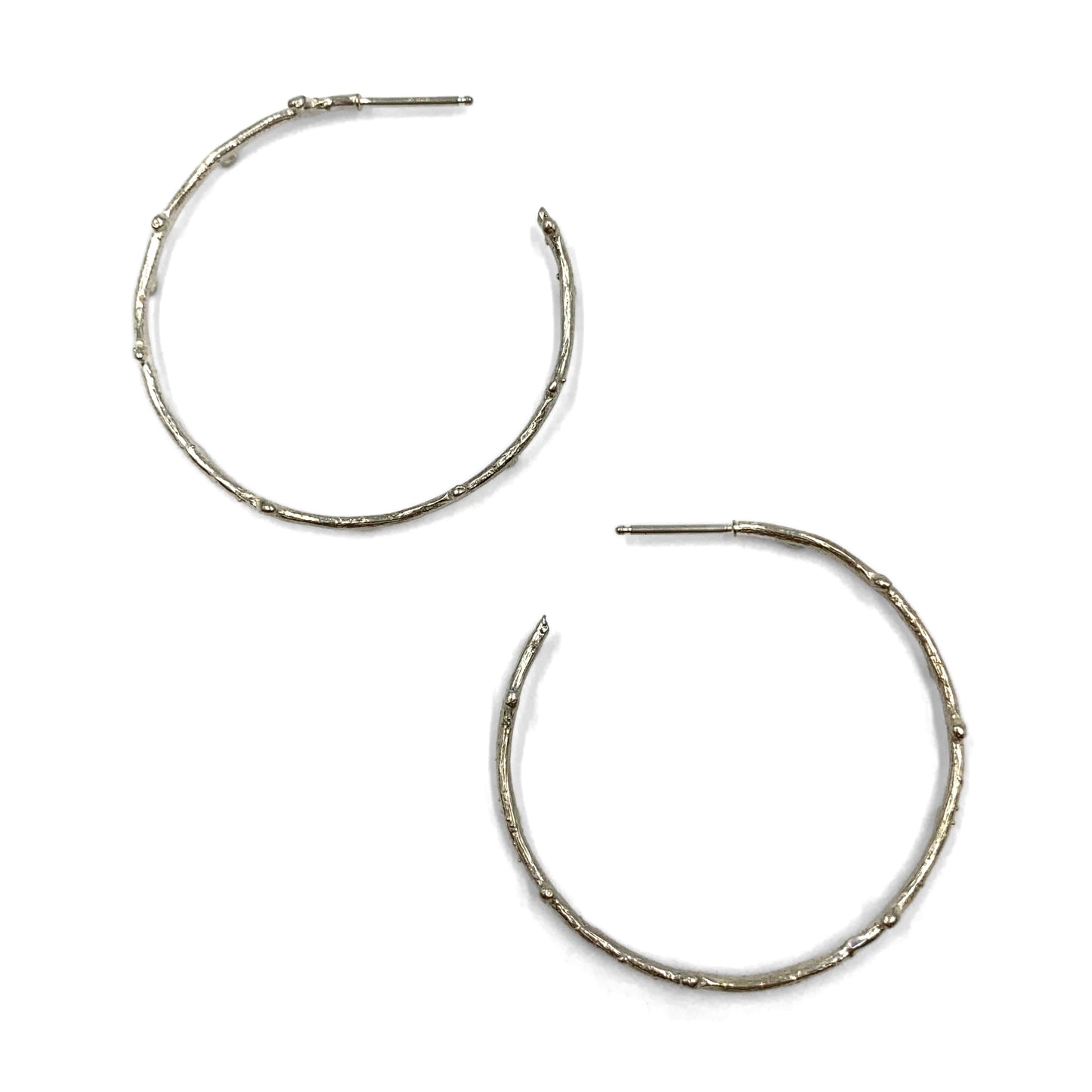 Medium Blackened Silver Twig Hoops