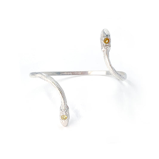 Bright Silver Topaz Serpentine Cuff