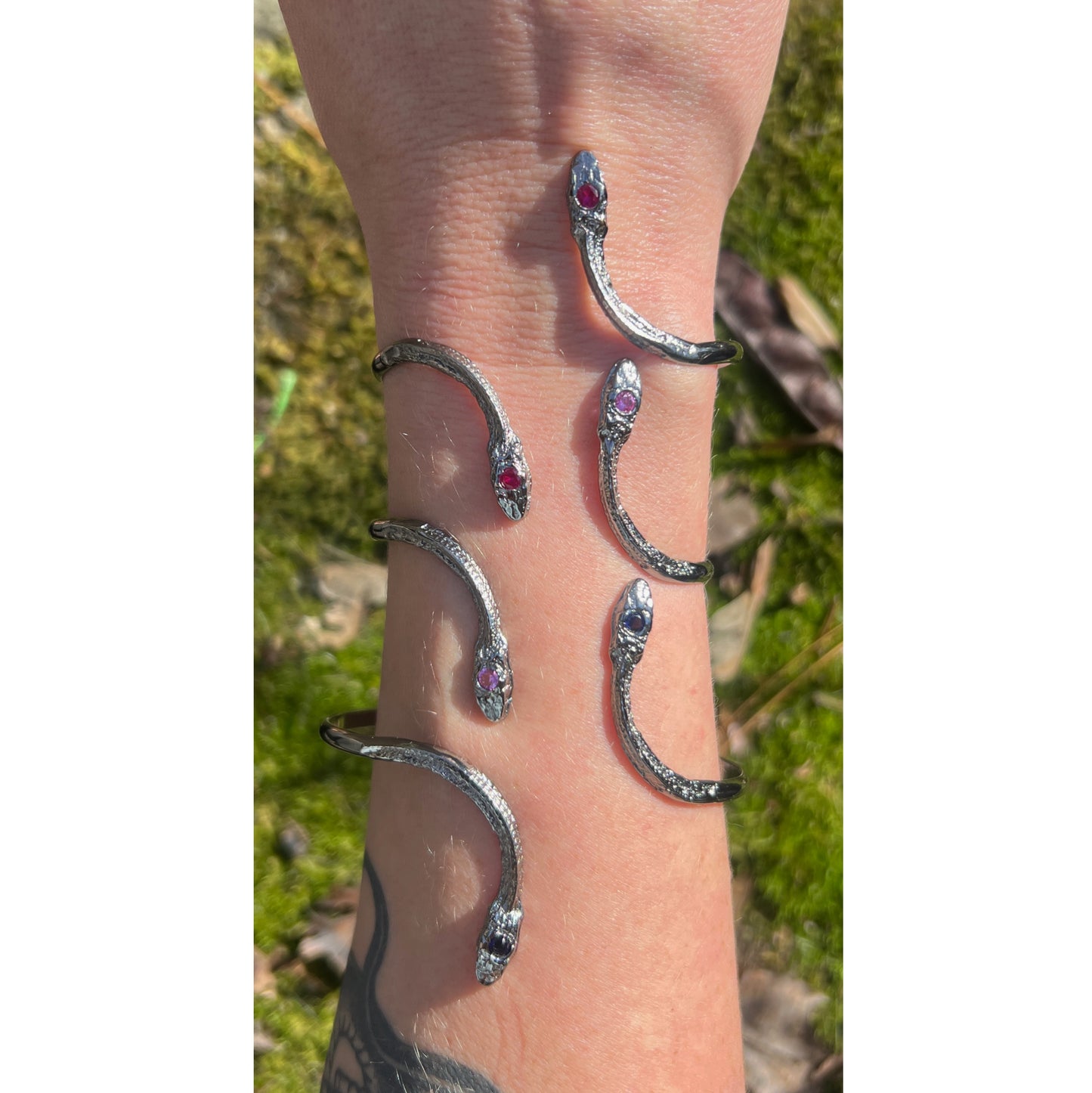 Ruthenium Pink Tourmaline Serpentine Cuff