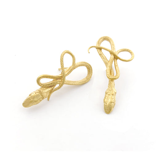 Small Gold Serpentine Earrings