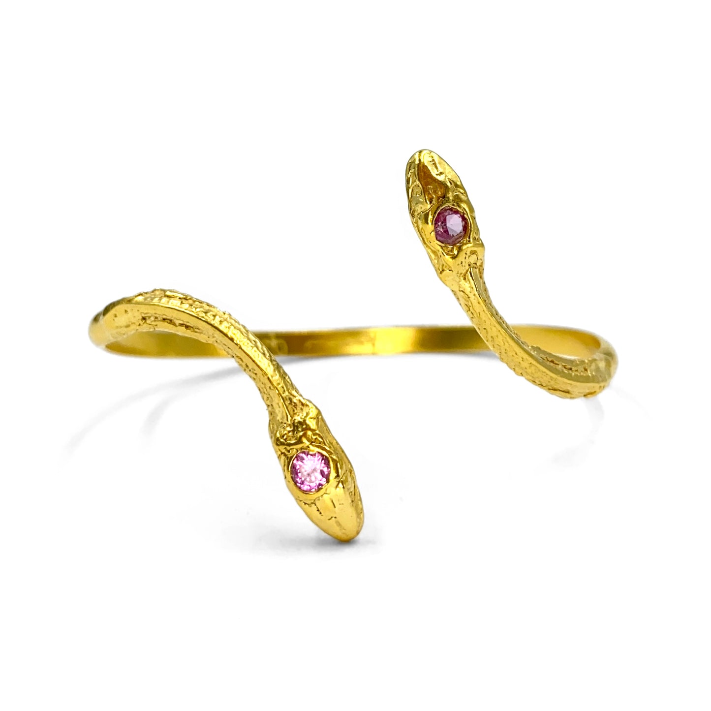 Gold Pink Tourmaline Serpentine Cuff