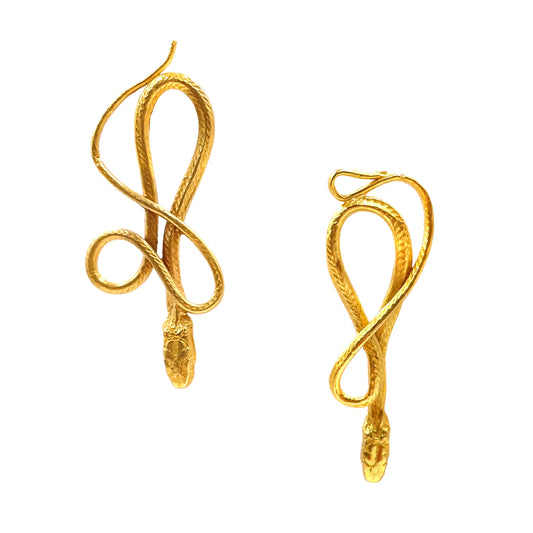 Medium Gold Serpentine Earrings