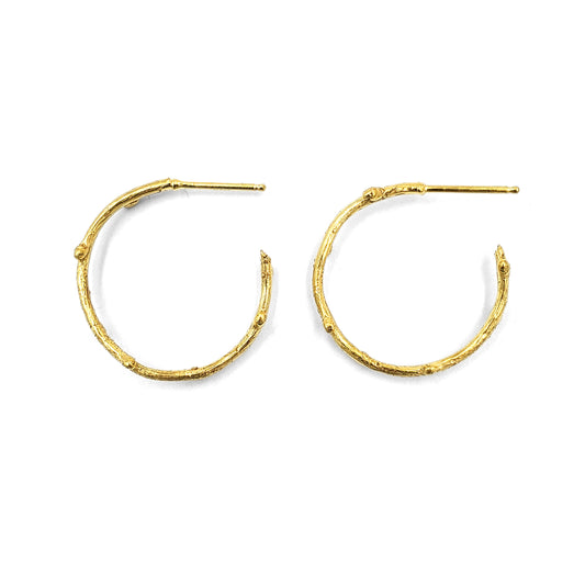 Small Gold Twig Hoops