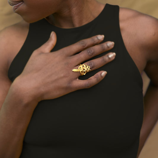 Gold Vermeil Serpentine Ring