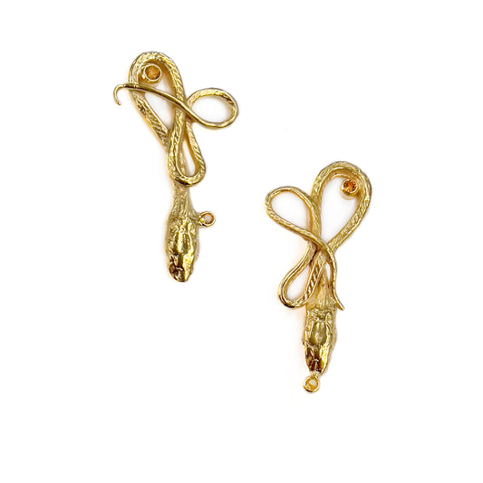Small Gold Topaz Serpentine Earrings